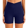 Women High Waisted Swim Shorts – 5″ Bathing Suit Bottoms with Pockets 2026(Navy)