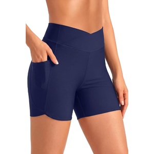 Women High Waisted Swim Shorts – 5″ Bathing Suit Bottoms with Pockets 2026(Navy)